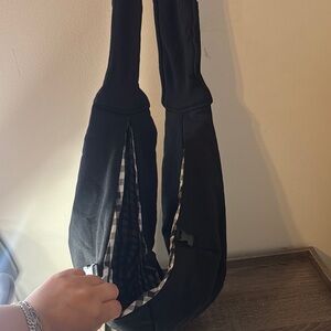 Black Sling Bag with Checkered Lining